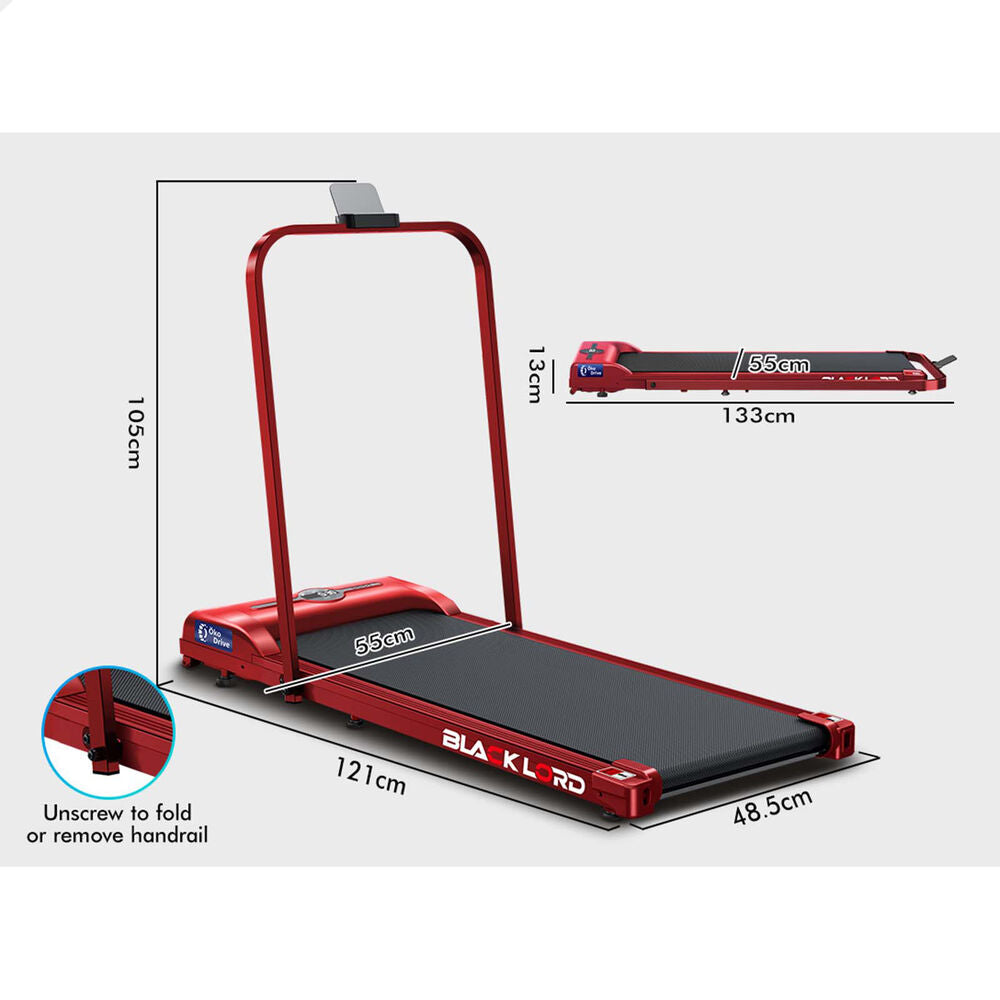 BLACK LORD Treadmill Electric Walking Pad Foldable Home Gym Fitness Red