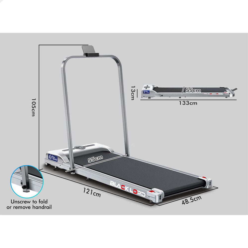 BLACK LORD Treadmill Electric Walking Pad Foldable Home Gym Fitness Silver