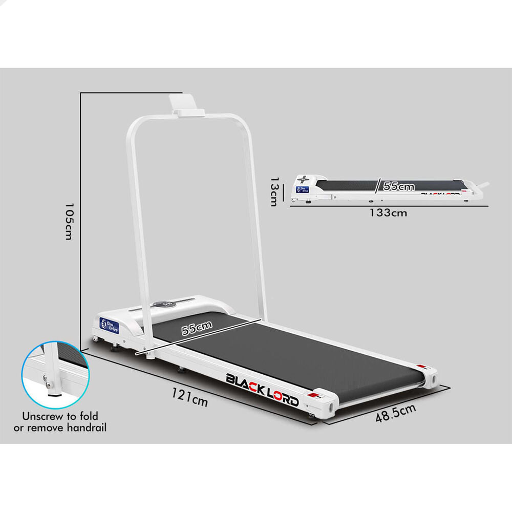BLACK LORD Treadmill Electric Walking Pad Foldable Home Gym Fitness White