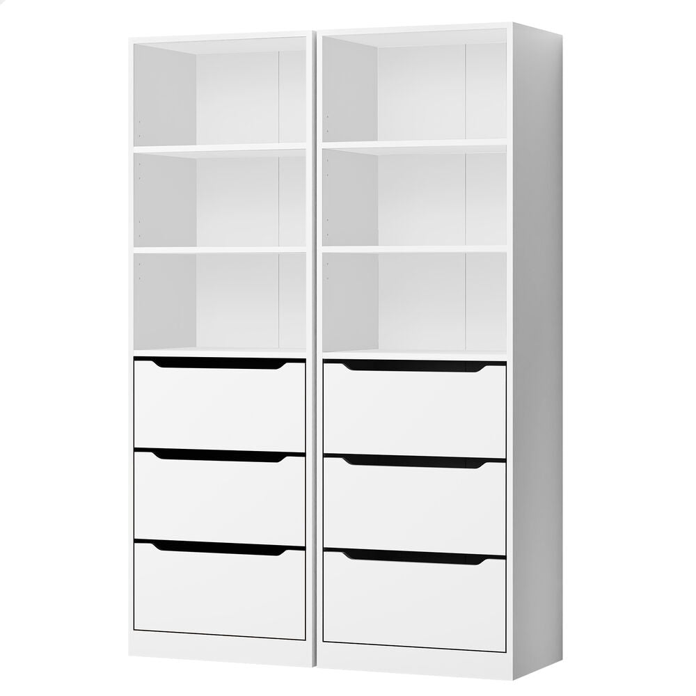 ALFORDSON 2x Wardrobe Clothes Storage Cabinet Organizer 3 Drawers White