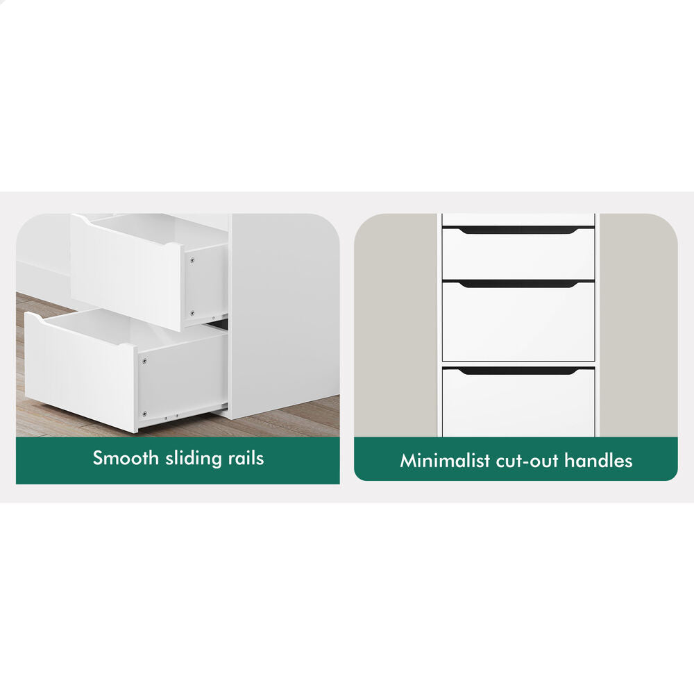 ALFORDSON 2x Wardrobe Clothes Storage Cabinet Organizer 7 Drawers White