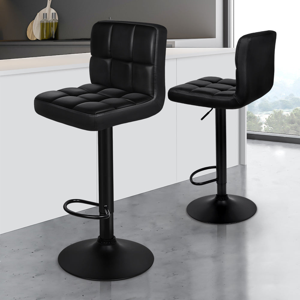 2x Alfordson Bar Stools Swivel Chair Black