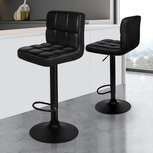 2x Alfordson Bar Stools Swivel Chair Black
