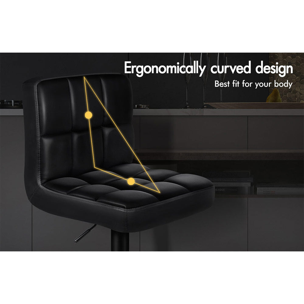 2x Alfordson Bar Stools Swivel Chair Black