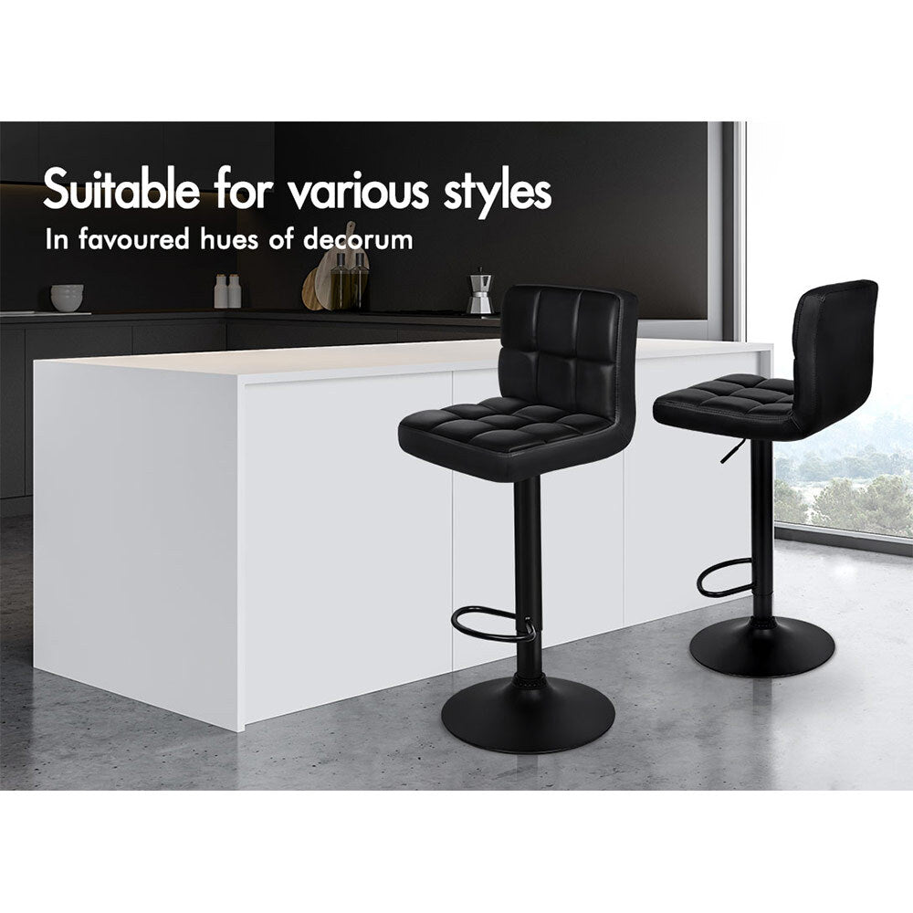 4x ALFORDSON Bar Stools Gas Lift All Black