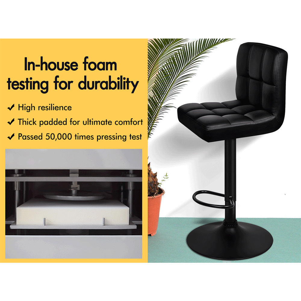4x ALFORDSON Bar Stools Gas Lift All Black