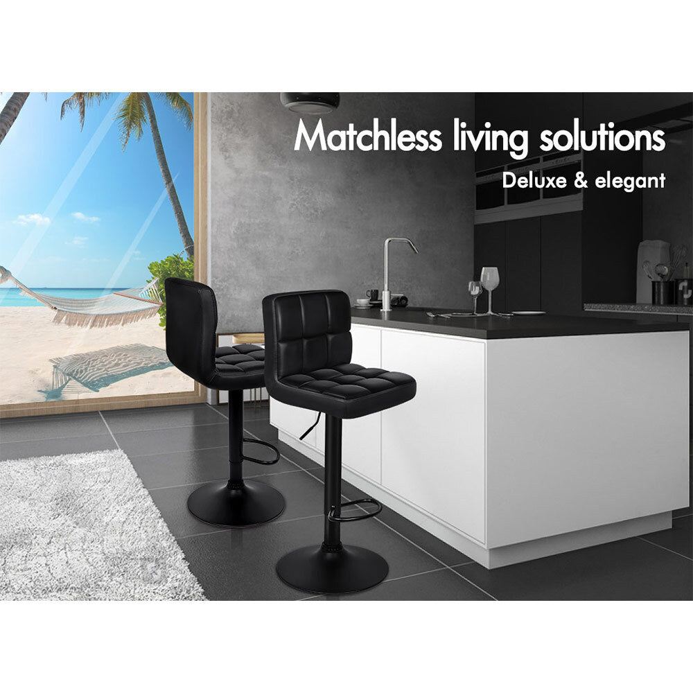 4x ALFORDSON Bar Stools Gas Lift All Black