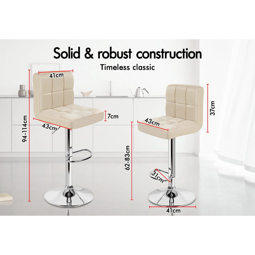 2x Alfordson Bar Stools Swivel Chair Beige