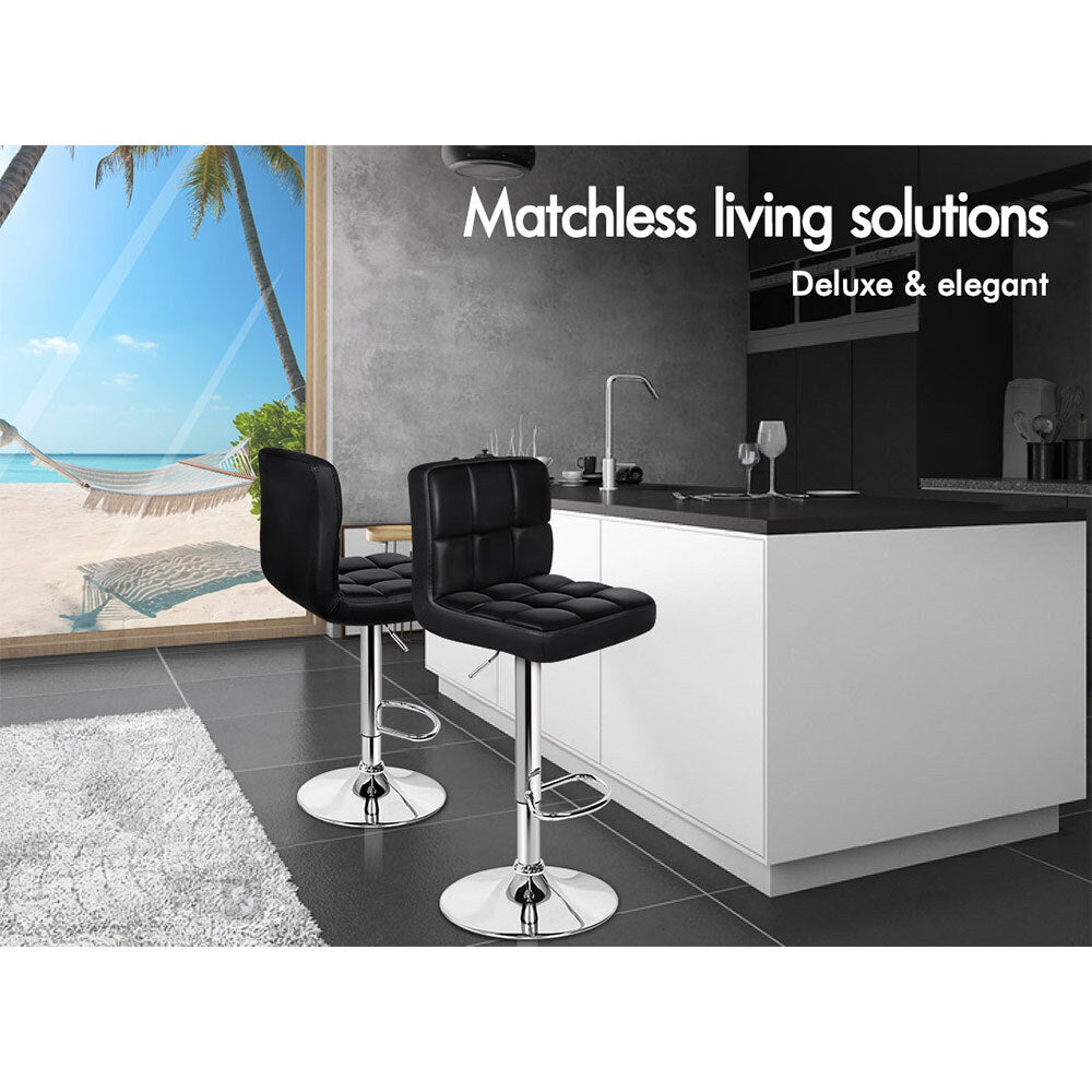 2x Alfordson Bar Stools Swivel Chair Black