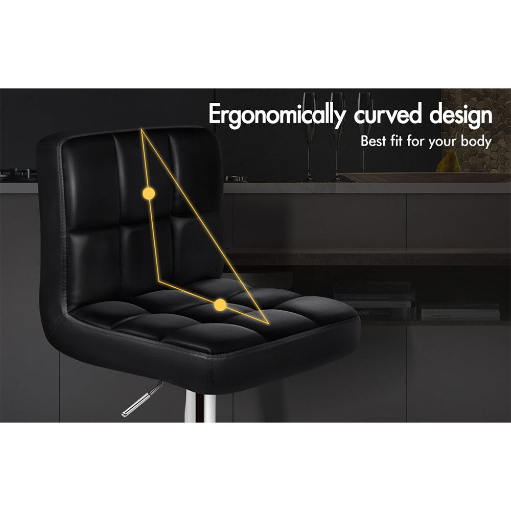 2x Alfordson Bar Stools Swivel Chair Black