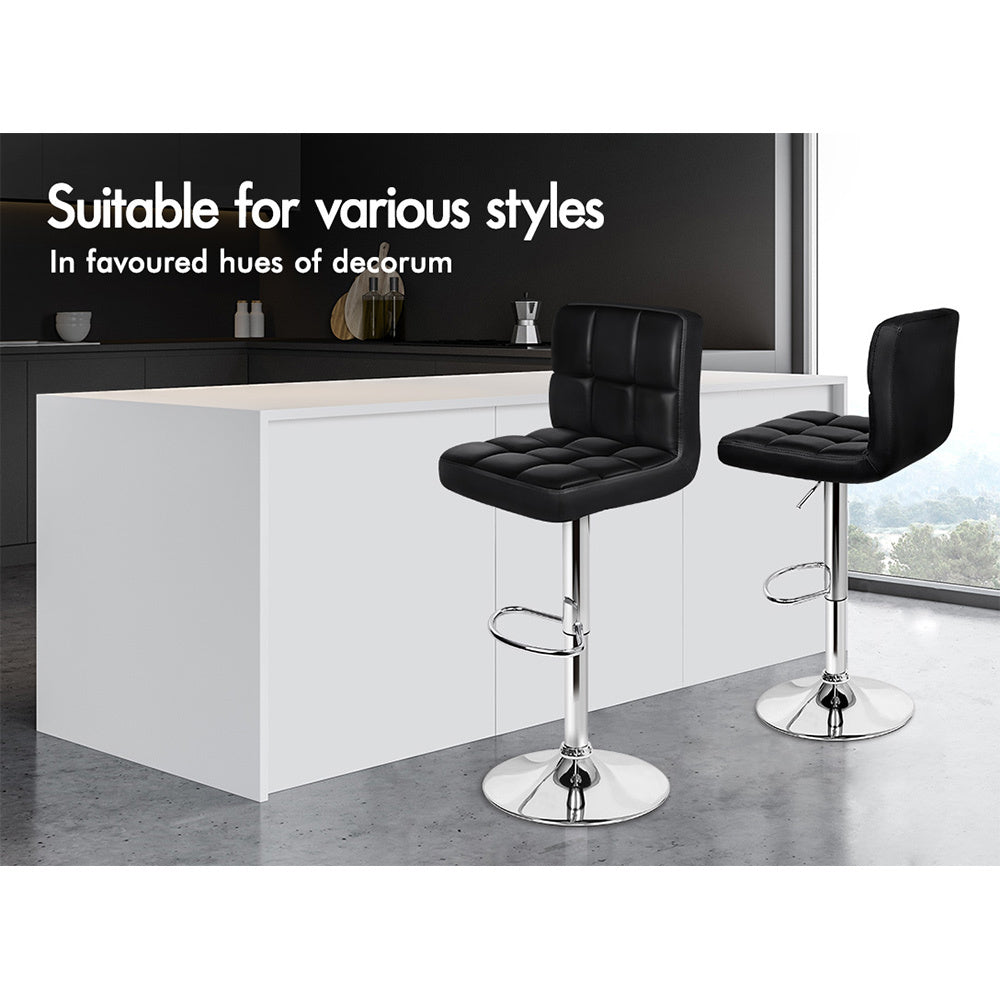 2x Alfordson Bar Stools Swivel Chair Black