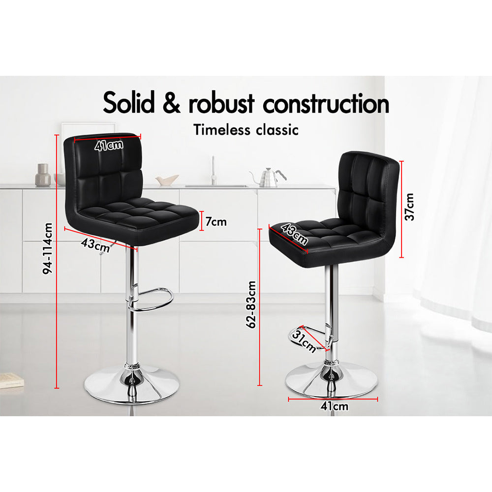 2x Alfordson Bar Stools Swivel Chair Black