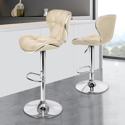 2x ALFORDSON Bar Stools Swivel Chair Beige
