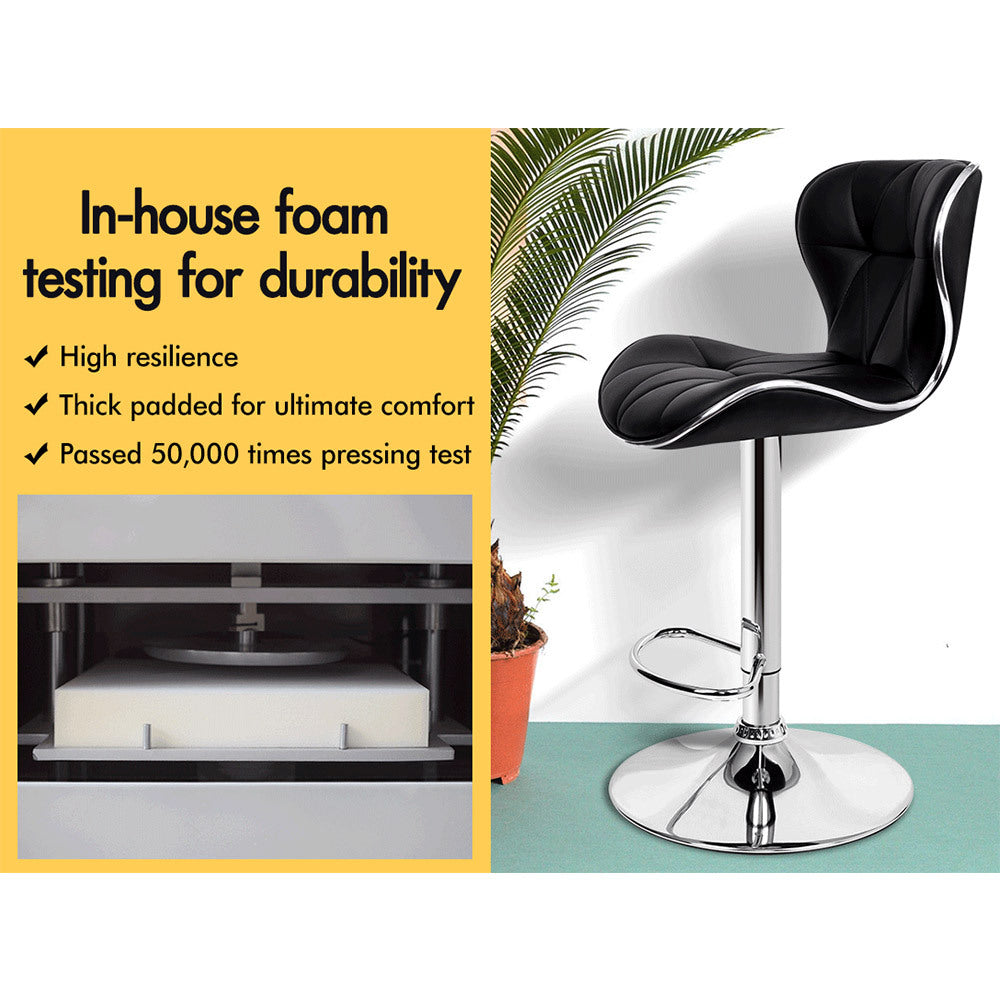 2x ALFORDSON Bar Stools Swivel Chair Black
