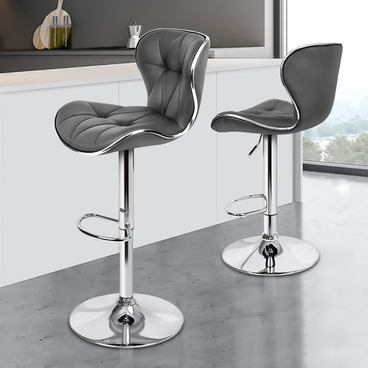 2x ALFORDSON Bar Stools Swivel Chair Grey