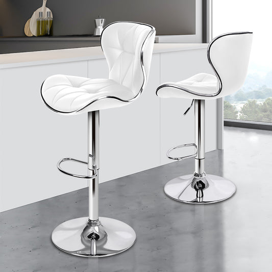 2x ALFORDSON Bar Stools Swivel Chair White