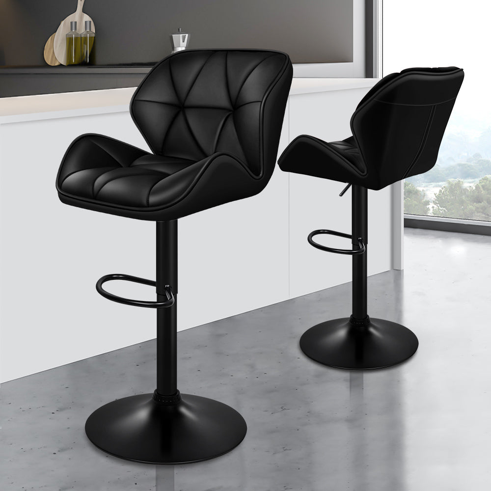 2x ALFORDSON Bar Stools Gas Lift All Black