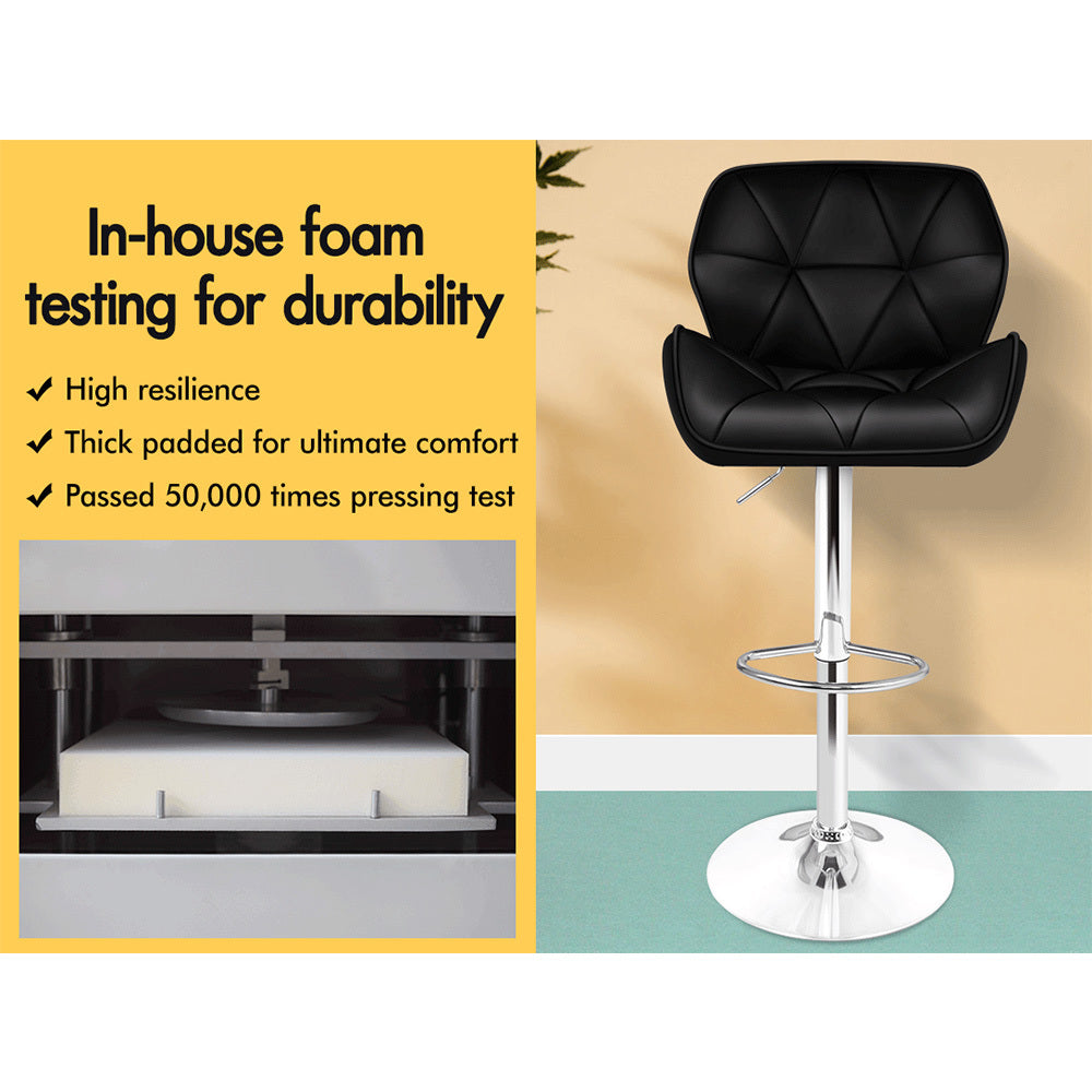 2x ALFORDSON Bar Stools Gas Lift Black