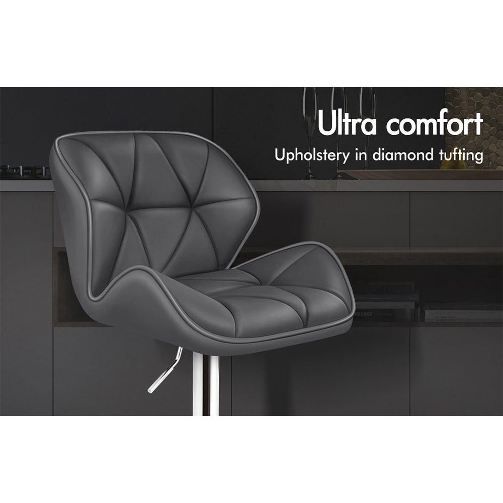 2x ALFORDSON Bar Stools Gas Lift Grey