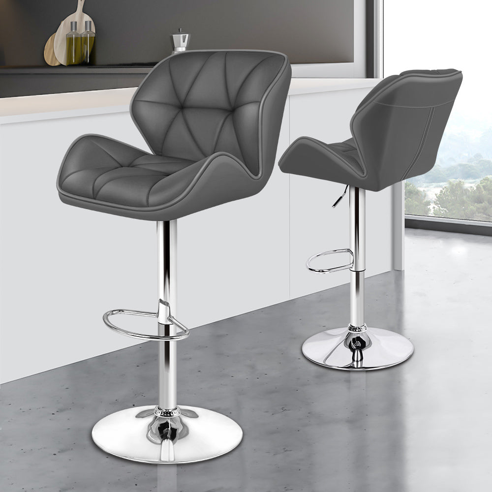 2x ALFORDSON Bar Stools Gas Lift Grey
