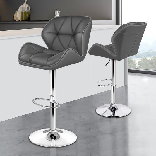 2x ALFORDSON Bar Stools Gas Lift Grey