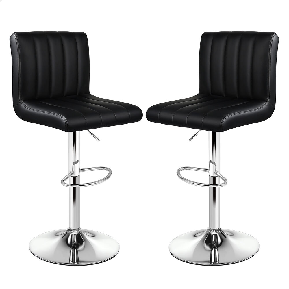 2x Alfordson Bar Stools Swivel Chair Black
