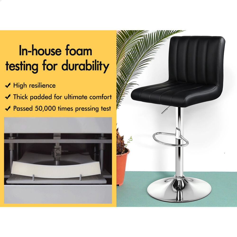 2x Alfordson Bar Stools Swivel Chair Black