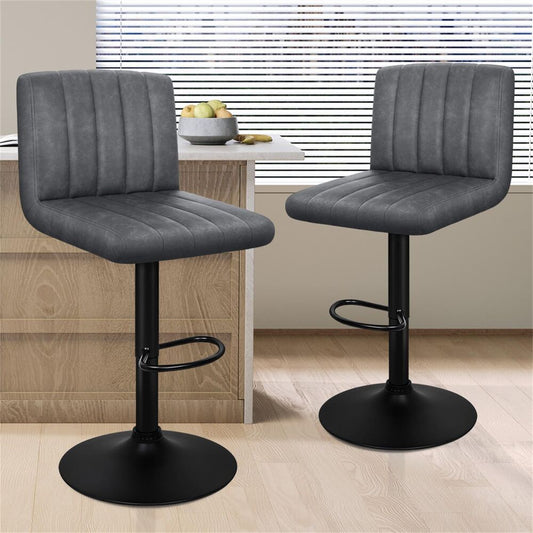 2x ALFORDSON Bar Stools Swivel Chair Grey
