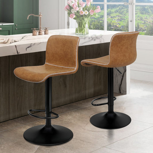2x ALFORDSON Bar Stools Vintage Brown