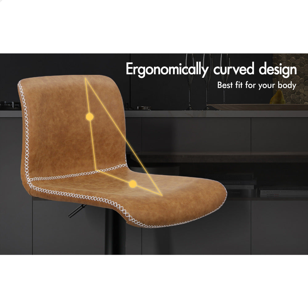 2x ALFORDSON Bar Stools Vintage Brown