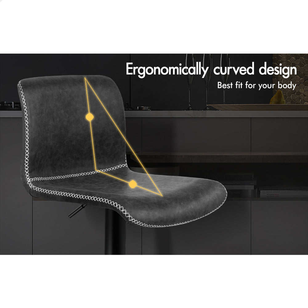 2x ALFORDSON Bar Stools Vintage Grey