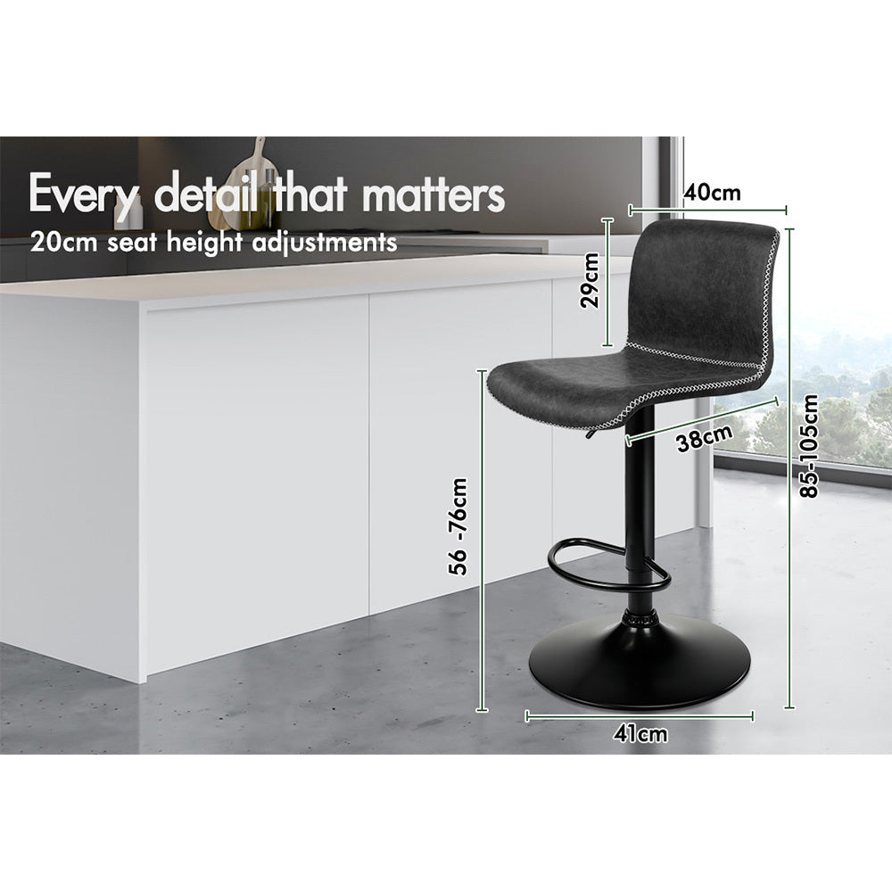 2x ALFORDSON Bar Stools Vintage Grey