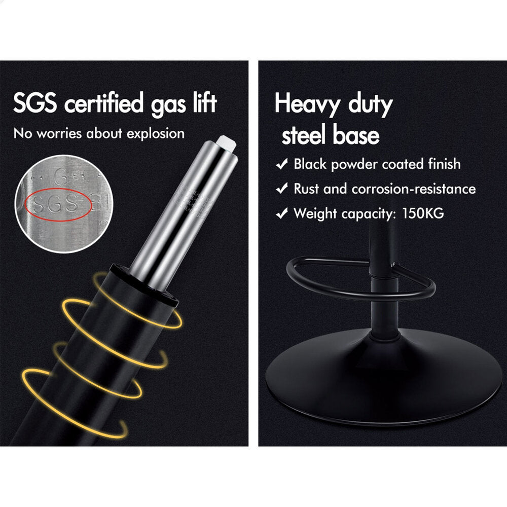 2x ALFORDSON Bar Stools Remy Vintage Fabric Black