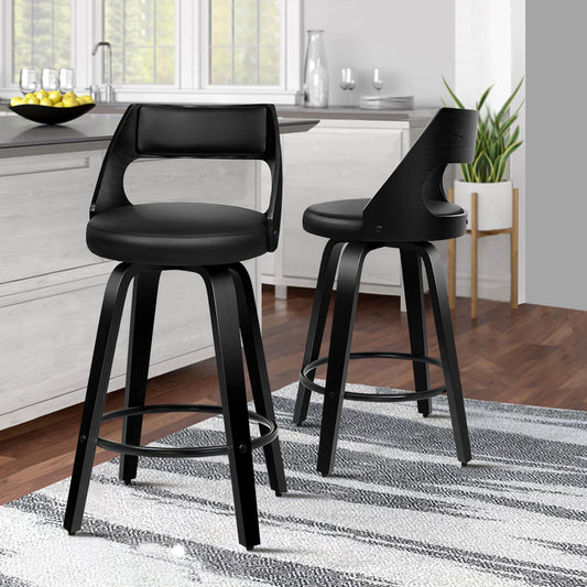 2x ALFORDSON Bar Stools Eden Kitchen All Black