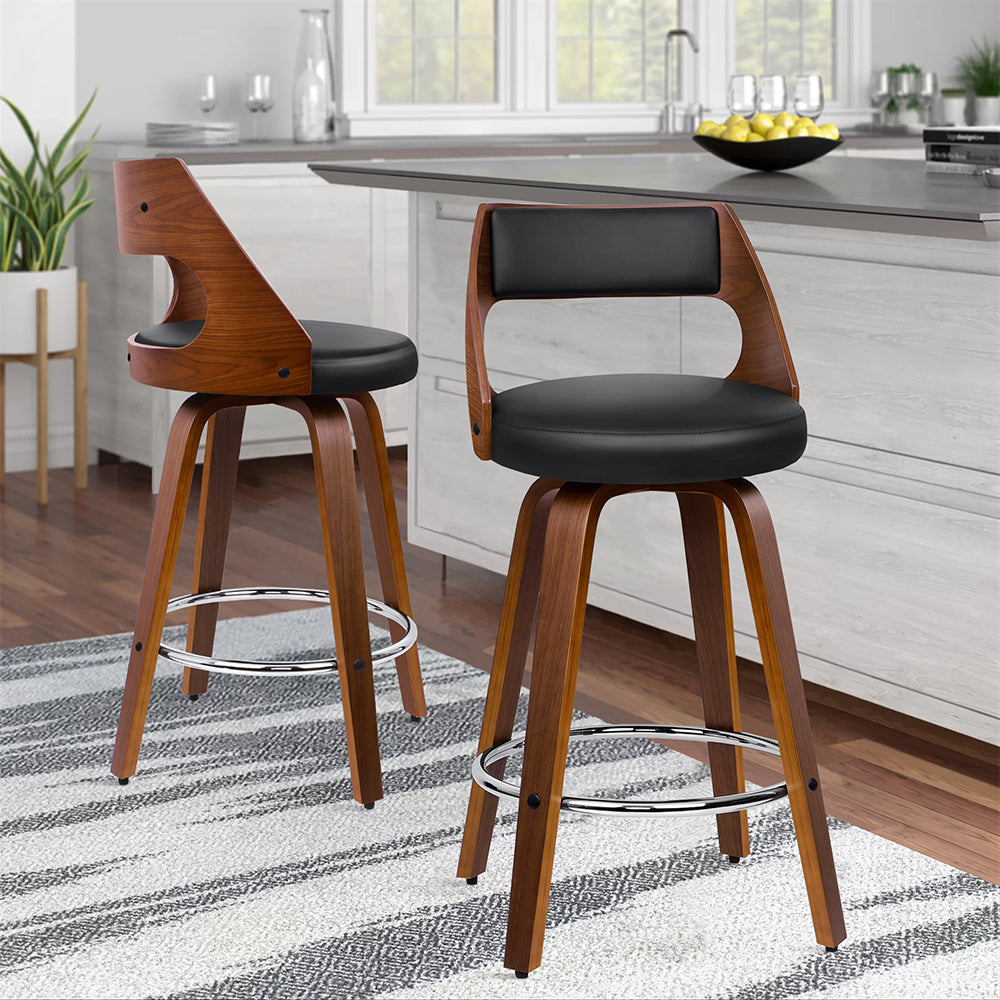2x ALFORDSON Bar Stools Dining Chair Black
