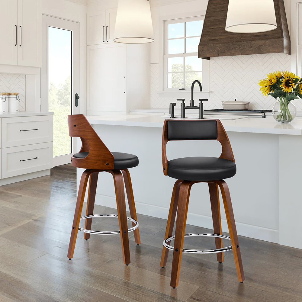 2x ALFORDSON Bar Stools Dining Chair Black