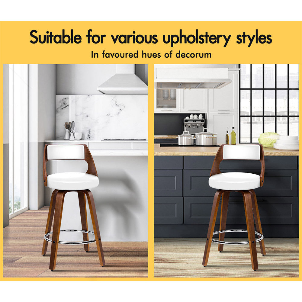 2x Alfordson Bar Stools Dining Chair White