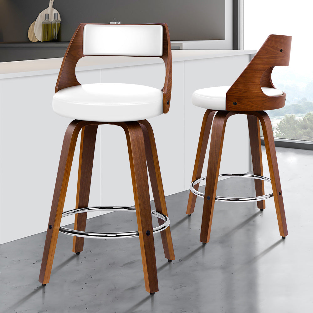 2x Alfordson Bar Stools Dining Chair White