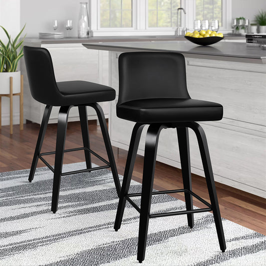 2x ALFORDSON Bar Stools Swivel Chair All Black