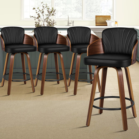 4x ALFORDSON Bar Stools Kitchen Stool Black
