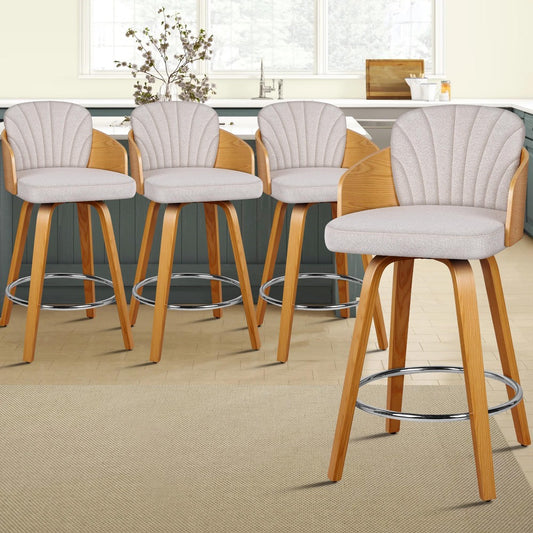 4x ALFORDSON Bar Stools Kitchen Stool Grey