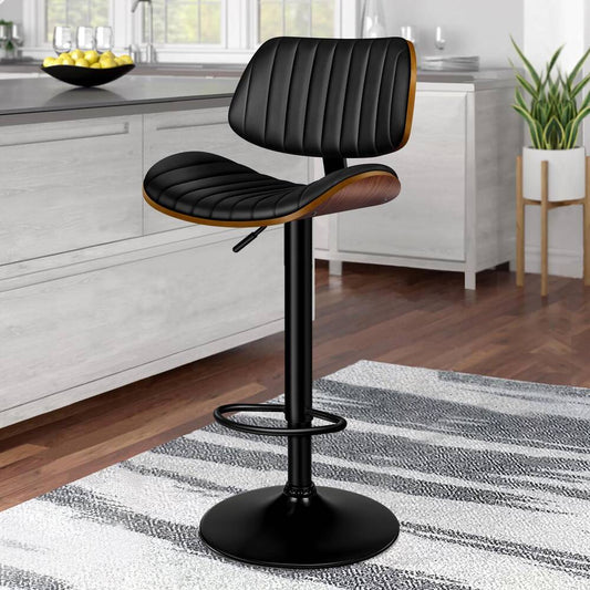 ALFORDSON Bar Stool Upholstered Backrest Black