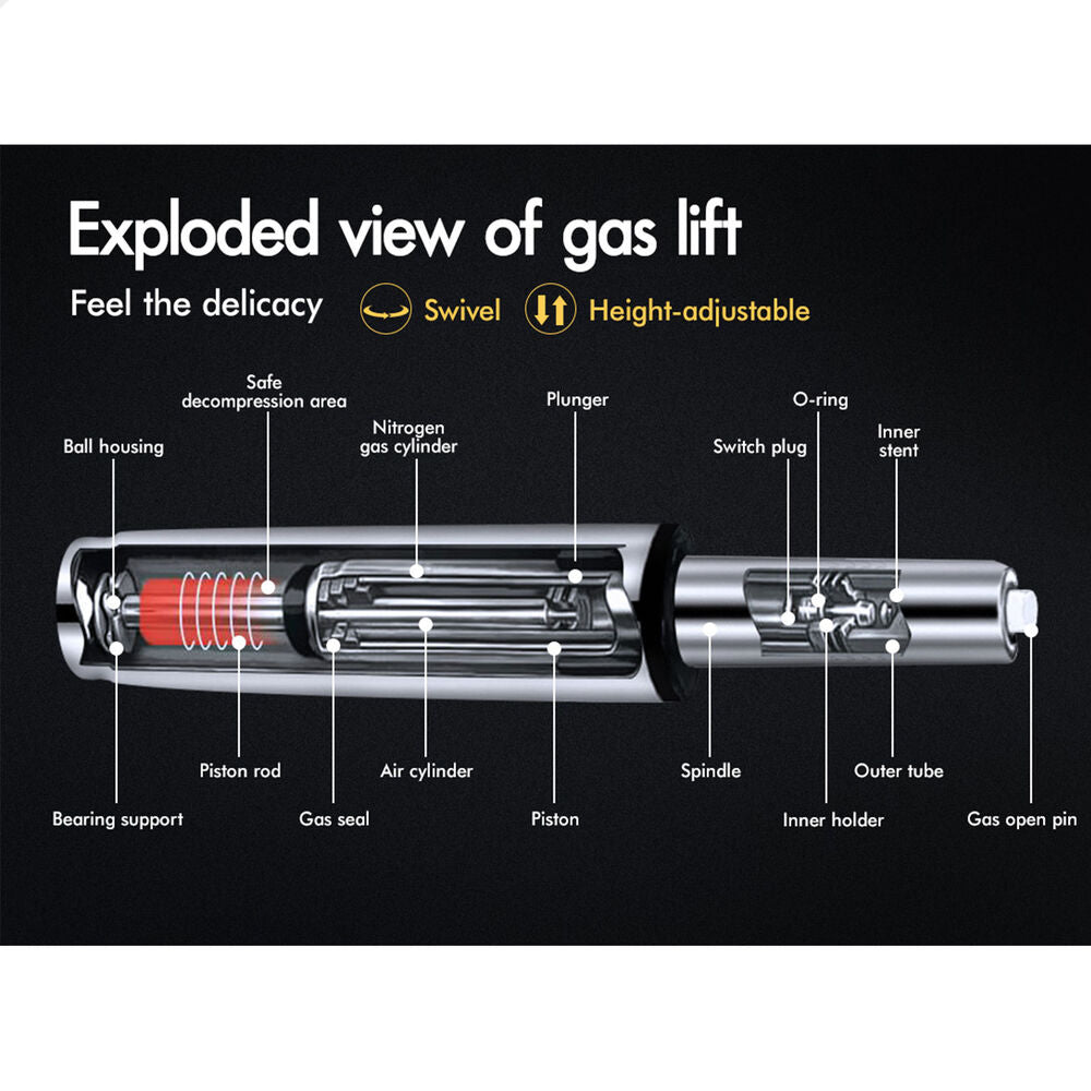 ALFORDSON Bar Stool Upholstered Backrest Black