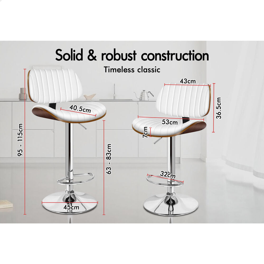 ALFORDSON Bar Stool Upholstered Backrest White