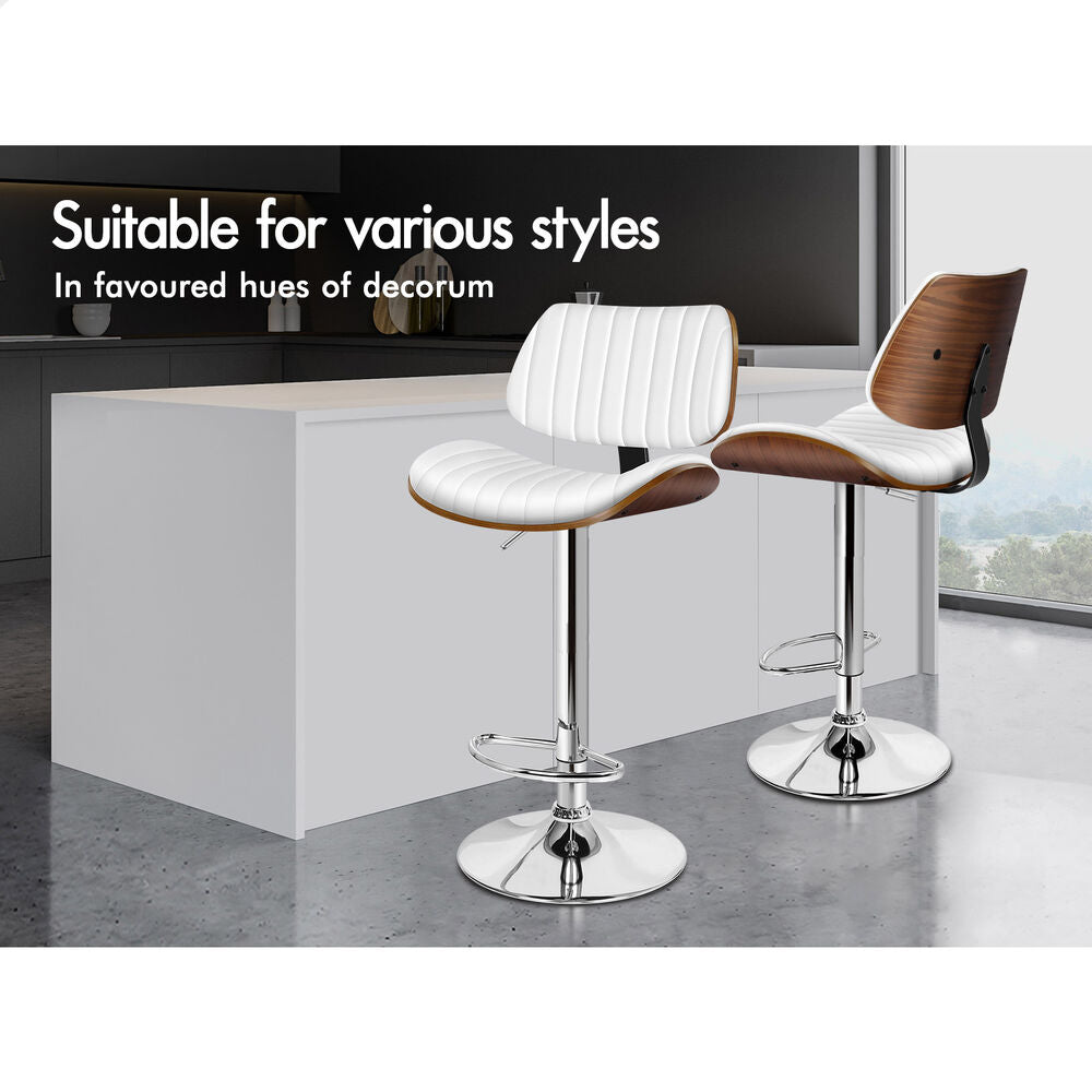 ALFORDSON Bar Stool Upholstered Backrest White