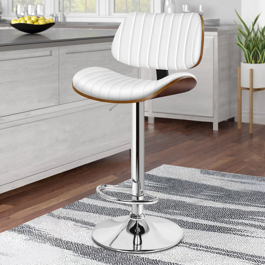 ALFORDSON Bar Stool Upholstered Backrest White