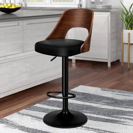 ALFORDSON Bar Stool Wooden Leather Black