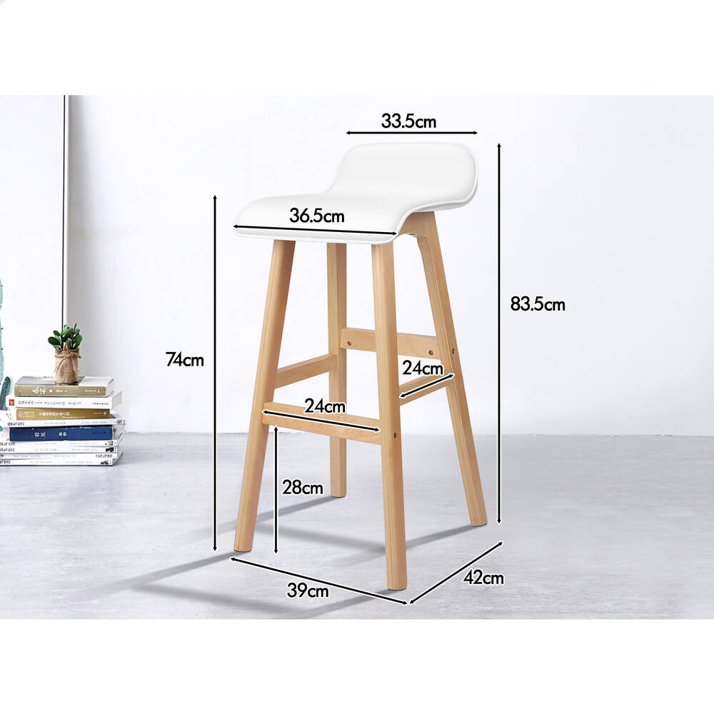 2x ALFORDSON Bar Stools Samuel Dining Chair White
