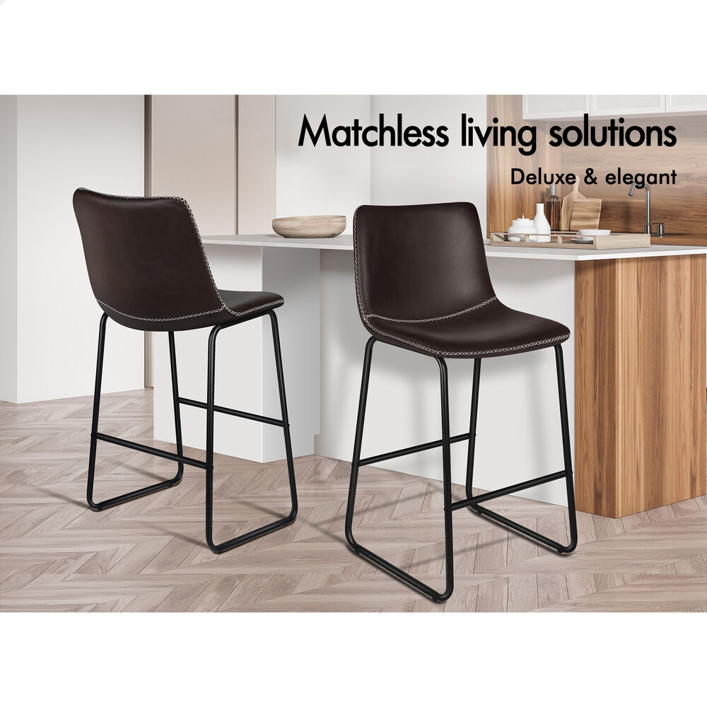 ALFORDSON 2x Bar Stools 66cm Kitchen Counter Metal Vintage Dining Chairs Coffee