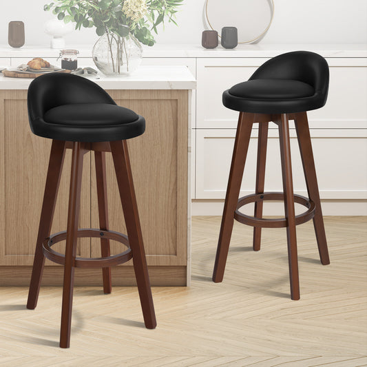 2x ALFORDSON Bar Stools Liam Wooden Black Brown